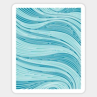 Flowing Doodle in Blue and Teal With White Lines Sticker